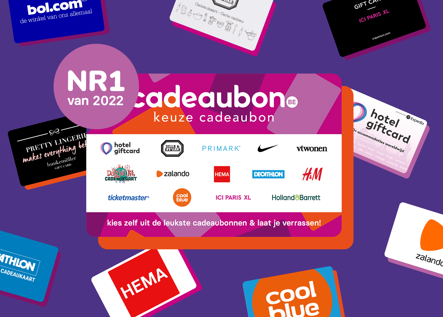 Les 10 cartes cadeaux les plus populaires sur cadeaubon.be